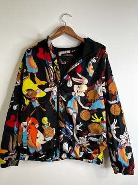 Members Only Space Jam A New Legacy Looney Tunes Hooded Jacket All-Over Print St